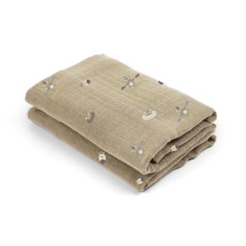 nuuroo Lou Beige Surfer mušelínové utěrky 2-pack