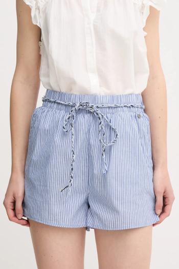 Bavlnené šortky Pepe Jeans DONOVAN dámske, vzorované, vysoký pás, PL801162