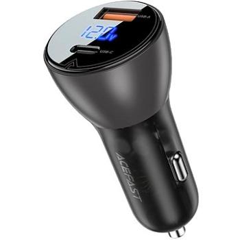 ACEFAST Metal car charger 63W (USB-A + USB-C) with digital display transparent BLACK (B6)