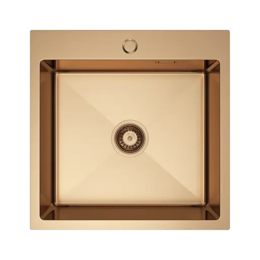 VELAZO Kuchyňský dřez v moderní povrchové úpravě 50 × 50, růžovo-zlatý nerezový VELAZ5050Z