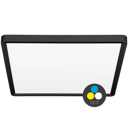Ecolite LED svítidlo čtverec 40W 50cm CCT 4800lm IP40 černý lem W008S-CCT/40W/CR