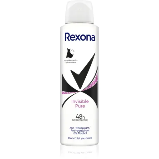 Rexona Invisible Pure deodorant ve spreji proti bílým a žlutým skvrnám 150 ml