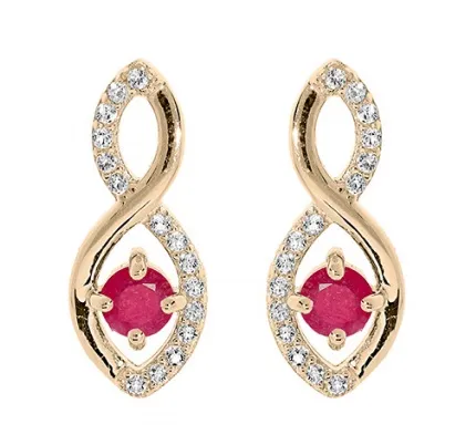 Troli Okouzlující pozlacené náušnice s fuchsiovými zirkony PO/SE09089C