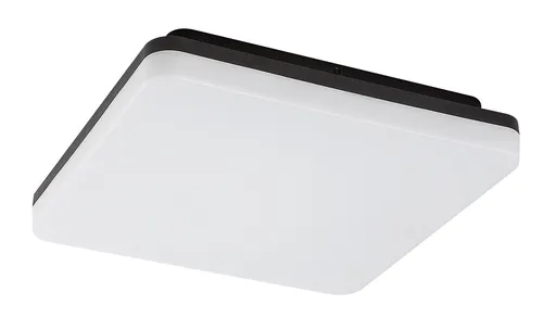Rabalux Černé stropní LED svítidlo Pernik hranaté 280x280mm 24W IP54 7250