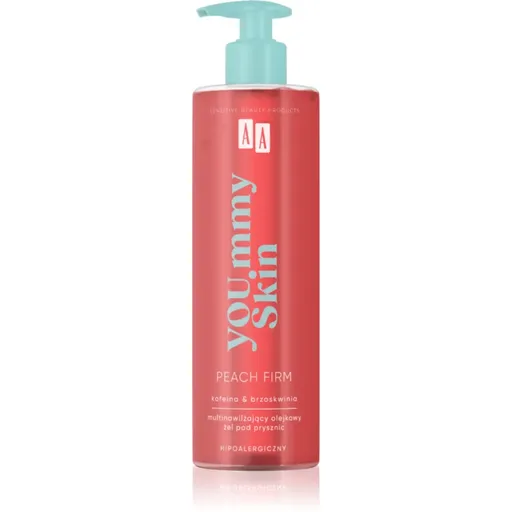 AA Cosmetics YOU.mmy Skin Peach Firm sprchový olej s hydratačním účinkem 400 ml