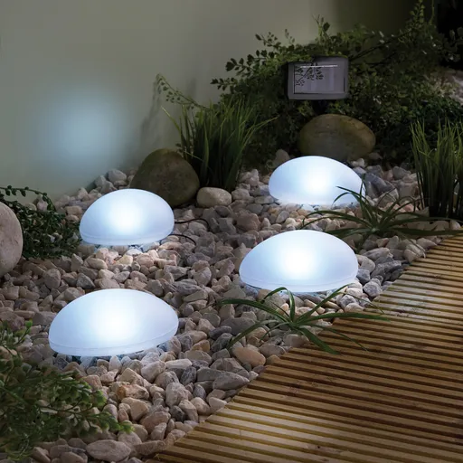 4 solární světla Oblázky