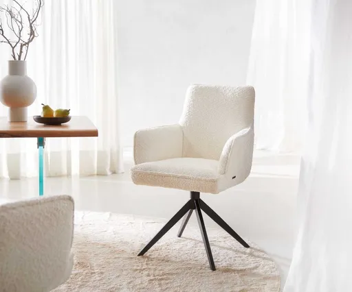 Otočná židle Heira-Flex s područkami křížová podnož široká kov