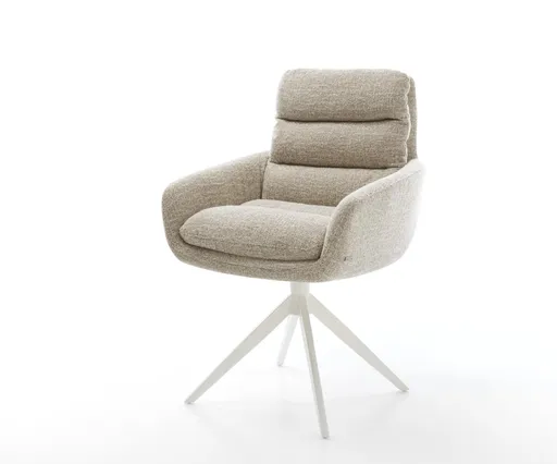 Jídelní židle Abelia-Flex s područkami látka Měkký béžová