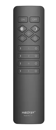 LED Solution Mi-Light RF Dálkový ovladač pro jednobarevné a CCT LED pásky, černý, 4-kanálový C1