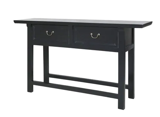 Černý dřevěný konzolový stůl Service Marseille - 150*40*85 cm 40044824