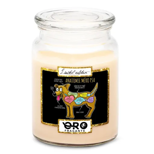 Svíčka Anatomie mého psa (Vůně svíčky: Vanilka)