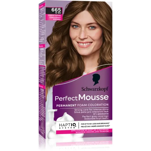 Schwarzkopf Perfect Mousse permanentní barva na vlasy odstín 665 Čokoládový karamel 1 ks