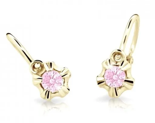 Cutie Jewellery Zlaté dětské náušnice C2158-10-X-1 růžová