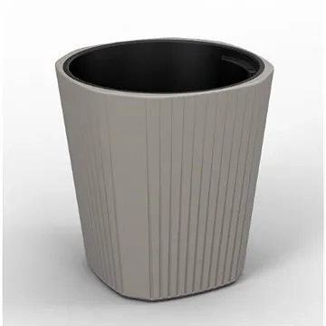 LAMELA, květináč MUZA nízký, rozměr 39 x 39 cm, výška 41 cm, taupe (1311118736)
