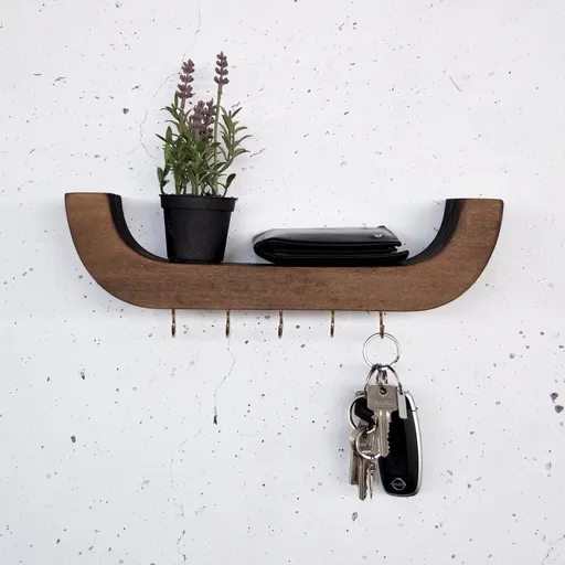 Dekorativní dřevěná nástěnná police Raf289