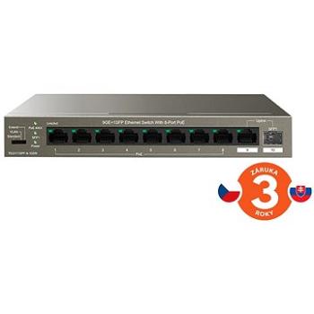 Tenda TEG1110PF-8-102W 9xRJ45 1xSFP Gigabit Switch 8xPoE 802.3af/at, 10/100/1000Mbps, VLAN, SFP, Fan (TEG1110PF-8-102W)