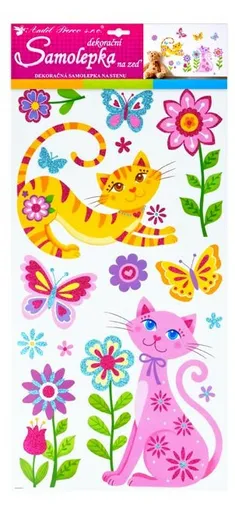 Samolepící dekorace - Kočky s glitry