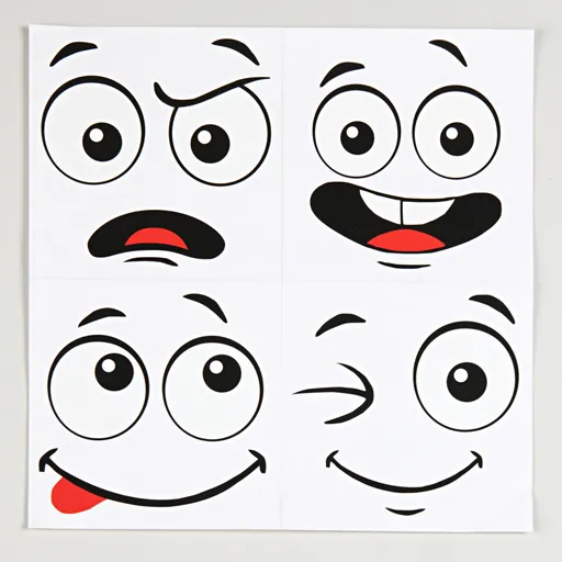 4 samolepky Obličej