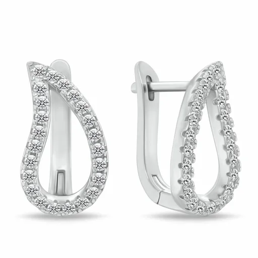 Brilio Silver Stříbrné náušnice Kapka se zirkony EA1096W