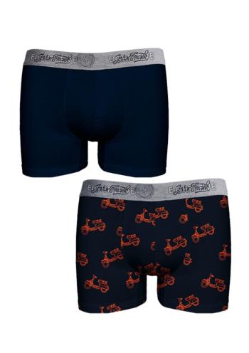 Pánské boxerky John Frank JF2BEF25 2Pack XL Tm. modrá