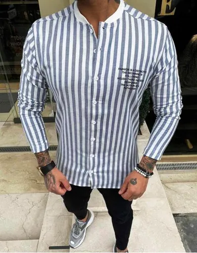 Pruhována námořnická modrá košile DX1909