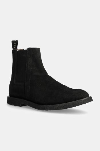 Semišové kotníkové boty AllSaints Rhett Suede Boot pánské, černá barva, M046FB