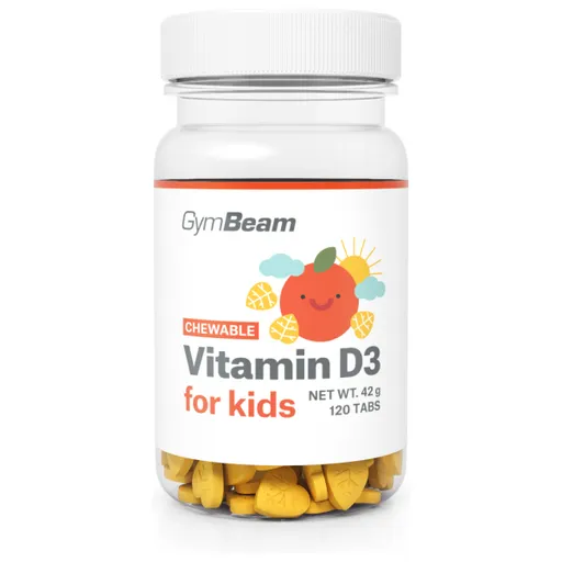 GymBeam ŽVÝKACÍ VITAMIN D3 - 120 TAB - POMERANČ Vitamíny pro děti, , velikost