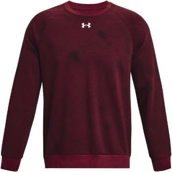 Under Armour RIVAL FLEECE PRINTED CREW Pánská mikina, vínová, velikost