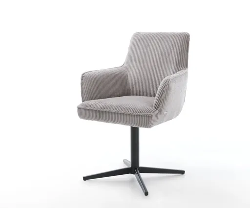 Jídelní židle Heira-Flex s područkami manšestr stříbrnošedá