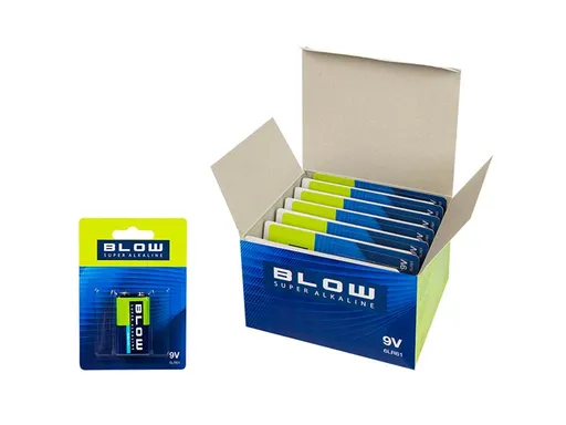 Baterie 9V (6LR61) alkalická BLOW Super Alkaline 10 ks/balenie