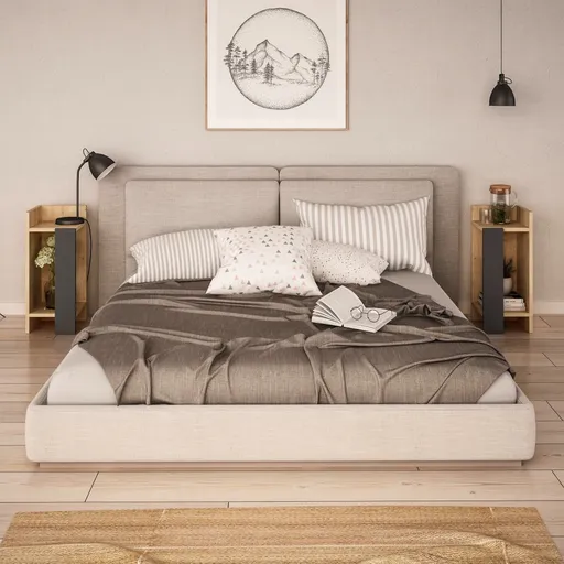 Noční stolek Elos - Oak, Anthracite