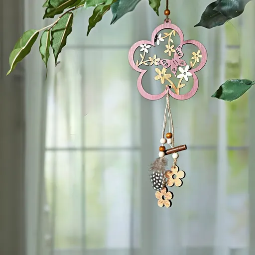 Závěsná dekorace Květina s motýlem