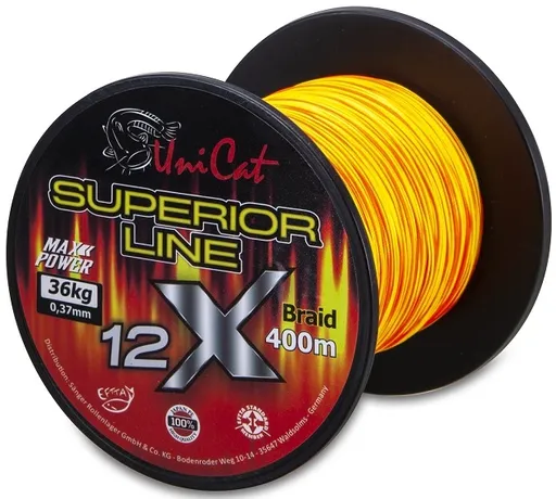 Uni cat splétaná šňůra 12 x superior line 400 m - 0,60 mm 62 kg
