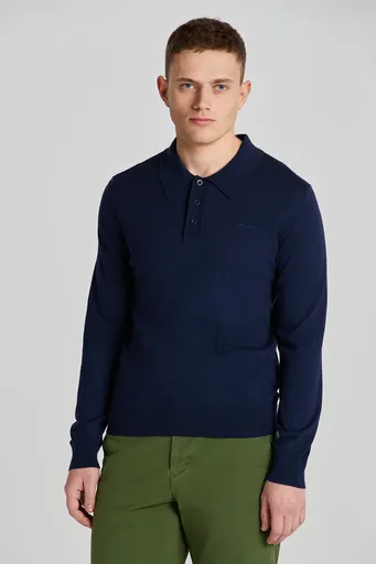 SVETR GANT FINE COTTON POLO CLASSIC BLUE