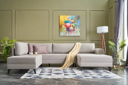 Rohová rozkládací pohovka Belen - Cream