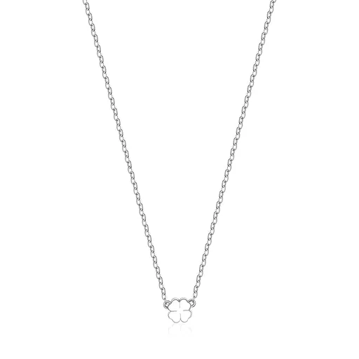 S'Agapõ Ocelový náhrdelník pro štěstí Čtyřlístek Click SCK01
