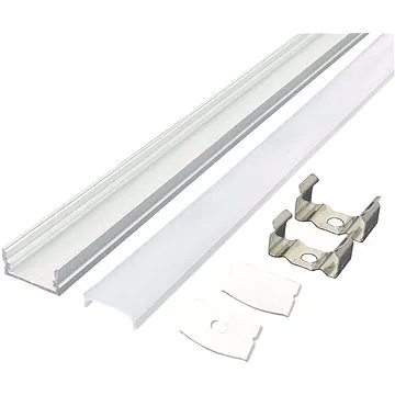Solight hliníkový profil pro LED pásky 1, 17x8mm, mléčný difuzor, 1m (WM905)