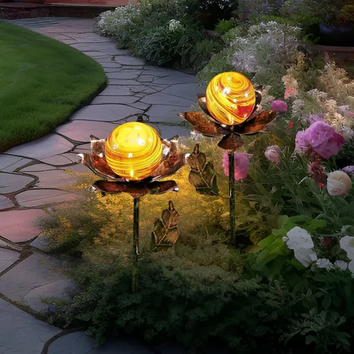 2 solární světla Květina