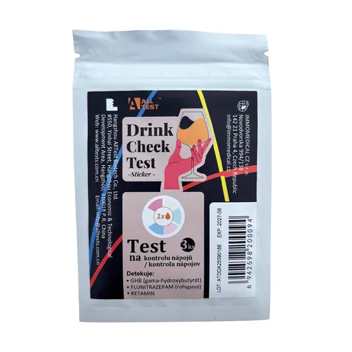 Alltest Drink spiking - drogy v nápoji (FLZ/GHB/KET) test samolepka 3 ks