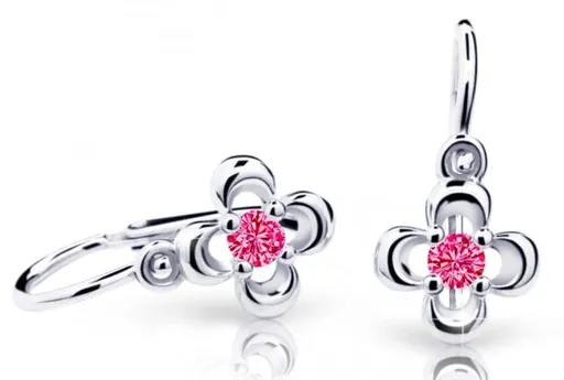 Cutie Jewellery Dětské náušnice z bílého zlata C2013-10-X-2 fuchsiová