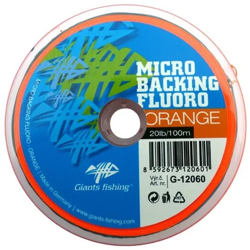 Giants Fishing Micro Backing Fluoro-Orange 20lb 100m,Giants Fishing Micro Backing Fluoro-Orange 20lb 100m