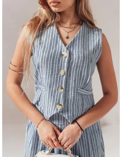 Dámská sako bez rukávů LINELIA, modré