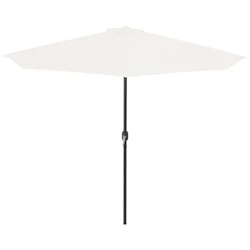 Slunečník na balkon hliníková tyč pískový 300 x 150 cm půlkruh (44591)