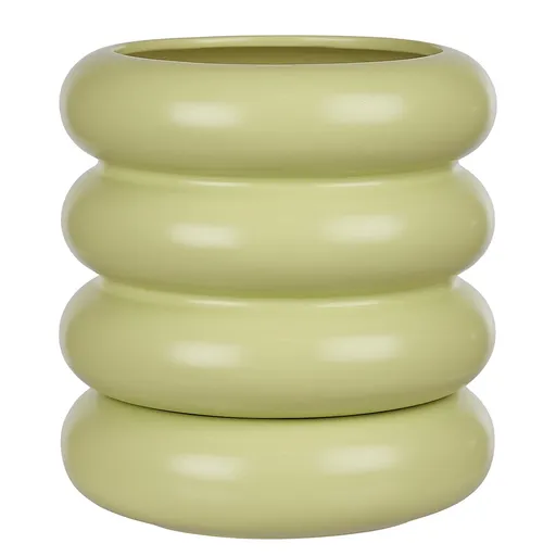 HOOP Květináč s miskou 14 cm - zelená