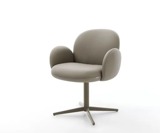 Jídelní židle Nube-Flex s područkami pravá kůže béžová