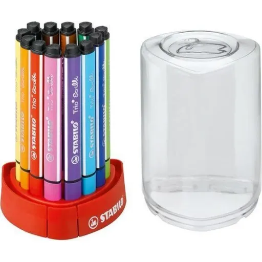 Vláknový fix s odpruženým hrotem STABILO Trio Scribbi 12 ks deskset