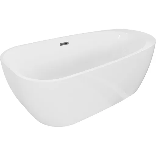 MEXEN/S Giada volně stojící vana 170 x 90, bílá lesk, sifon a přepad grafit metal 52741709000-95