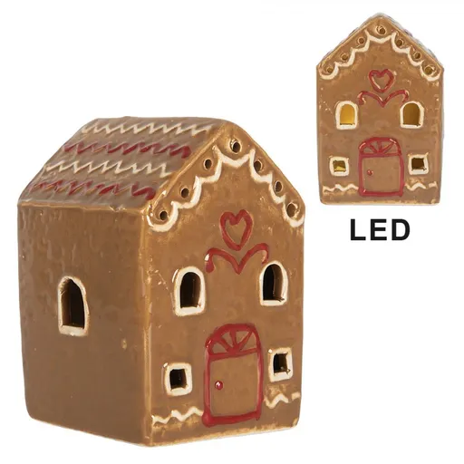 Perníková LED chaloupka Gingerbread Cott - 7*6*9 cm Clayre & Eef