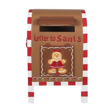 Hnědá kovová dekorační schránka Letter to Santa - 22*18*34 cm 6Y5628