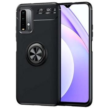 TopQ Xiaomi Redmi 9T silikon černý s černým prstenem 65543 (Sun-65543)